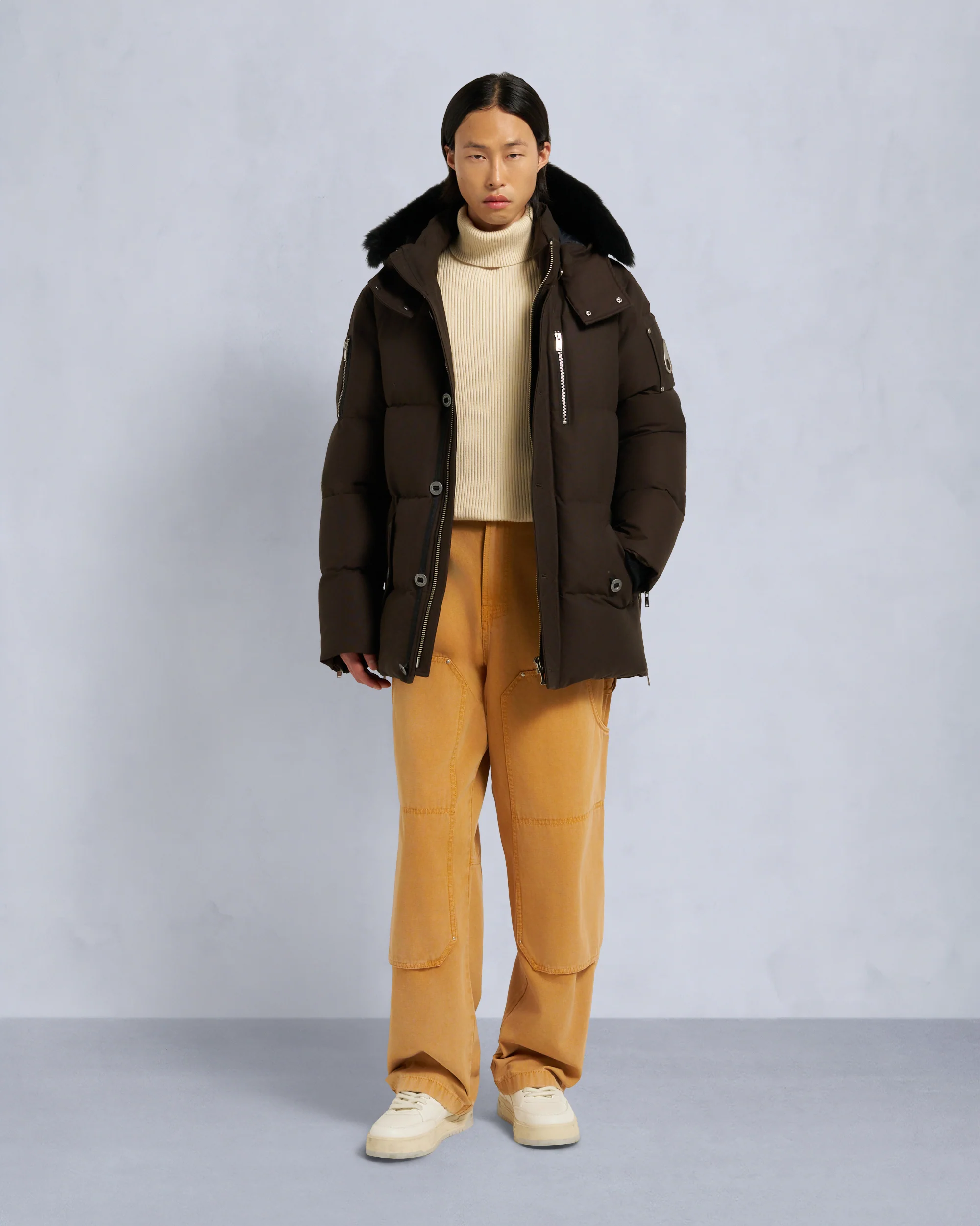 ORIGINAL SHEARLING TRIM 3Q JACKET-BLACK/NATURAL