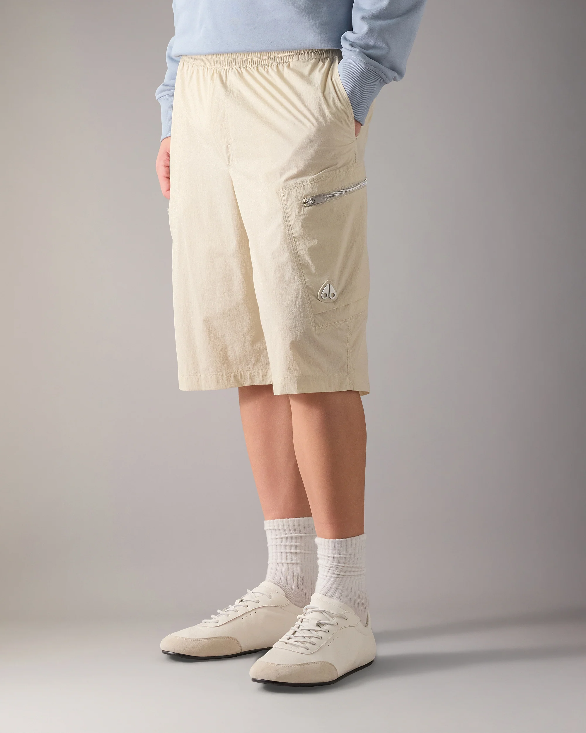 TOP FLIGHT CARGO SHORTS-ALABASTER