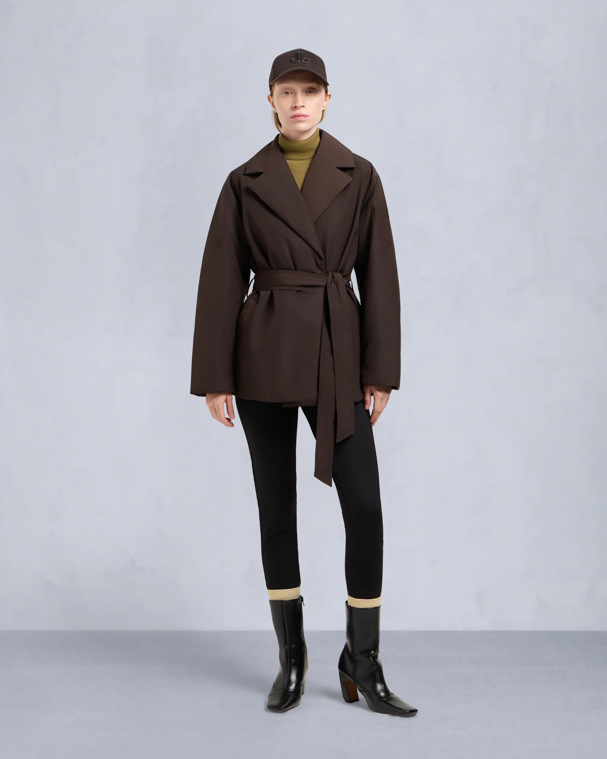 LONSDALE SHORT WRAP JACKET-ESPRESSO