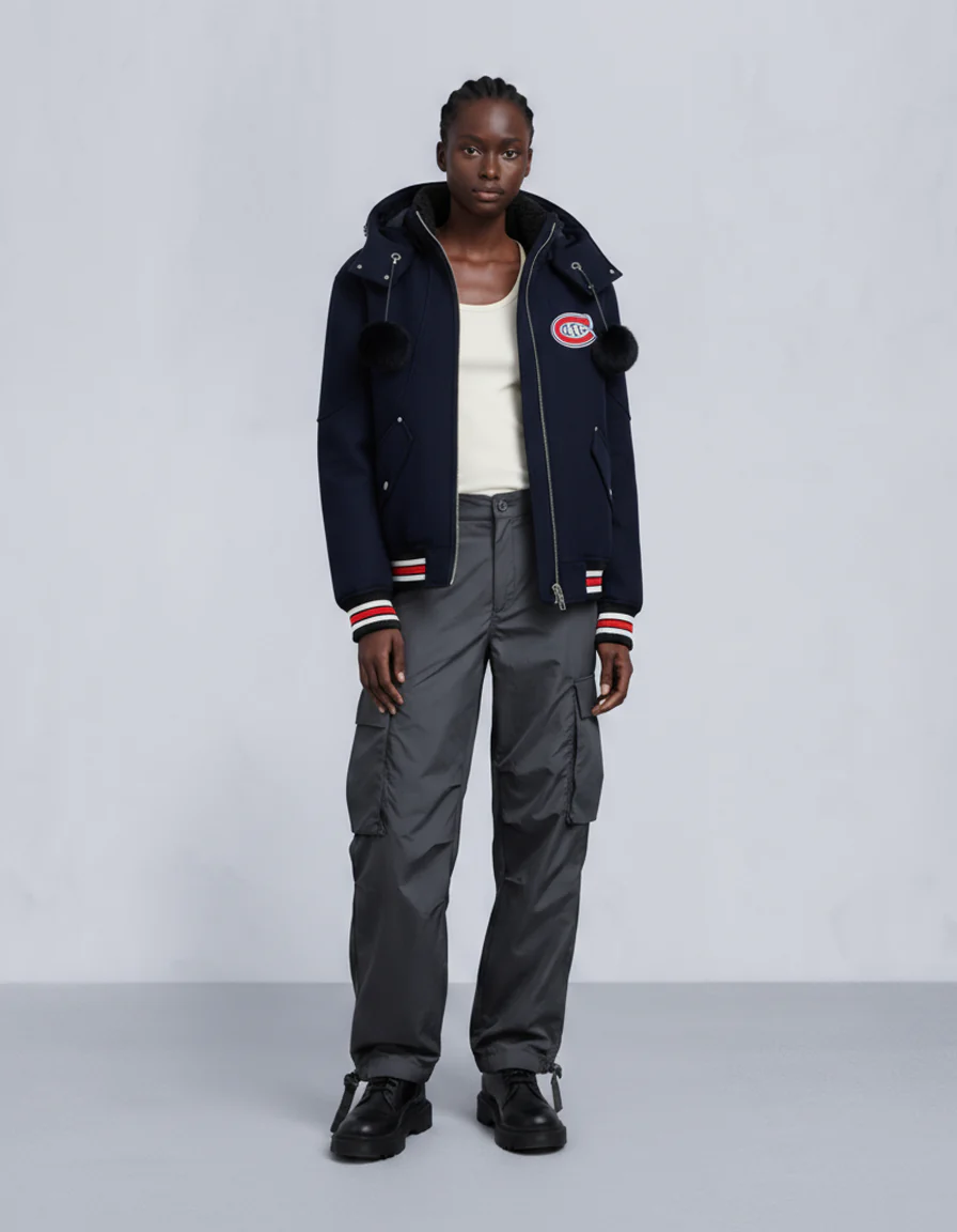 NHL X MOOSE KNUCKLES CANADIENS BOMBER JACKET-NAVY/RED/BONE/BLACK