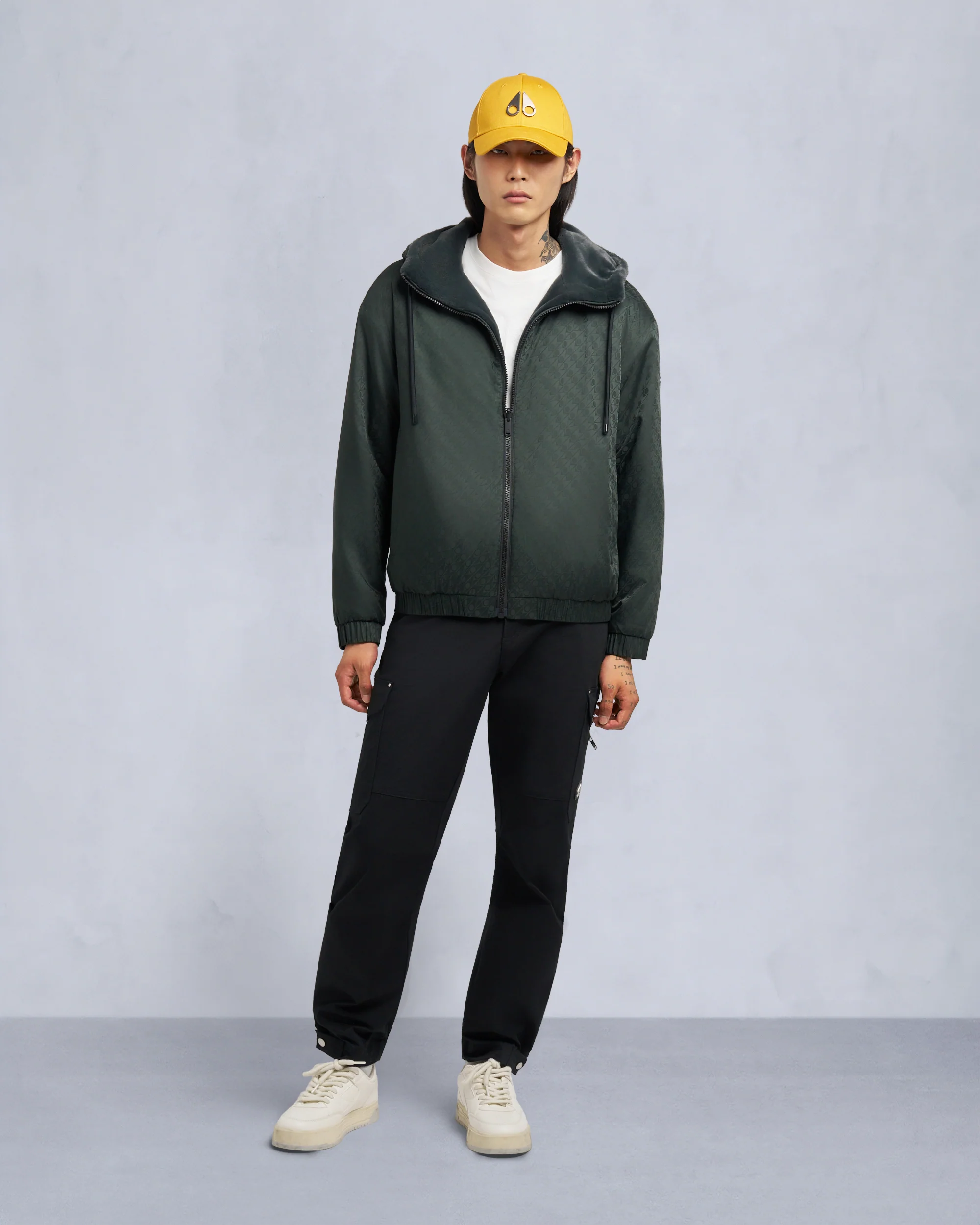 BORDEN BUNNY REVERSIBLE MONOGRAM HOODIE-BLACK/BLACK MONOGRAM