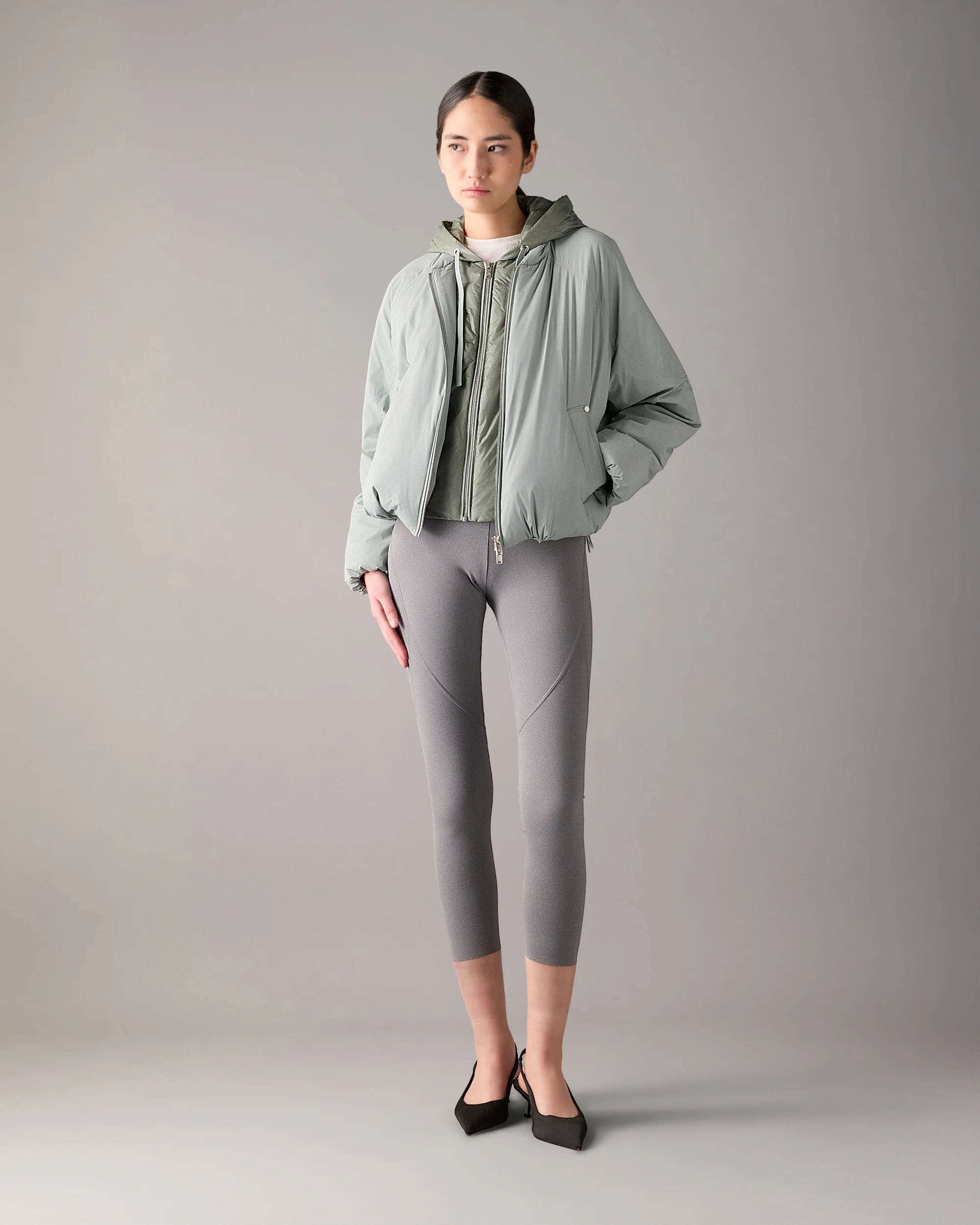 TEGAN DOWN BOMBER JACKET-DUSTY JADE/DUSTY JADE