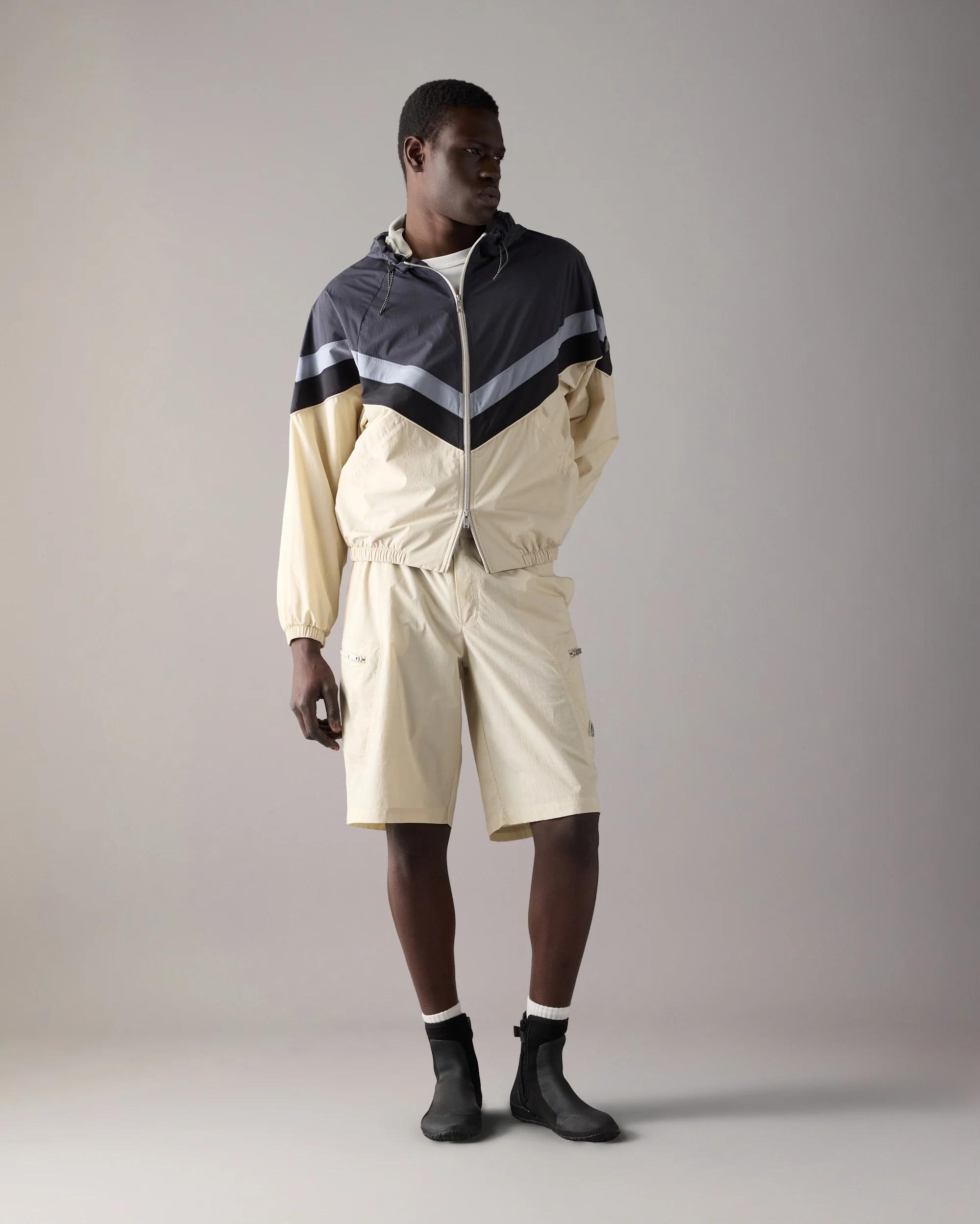 TOPFLIGHT HOODED JACKET-ALABASTER/CEMENT