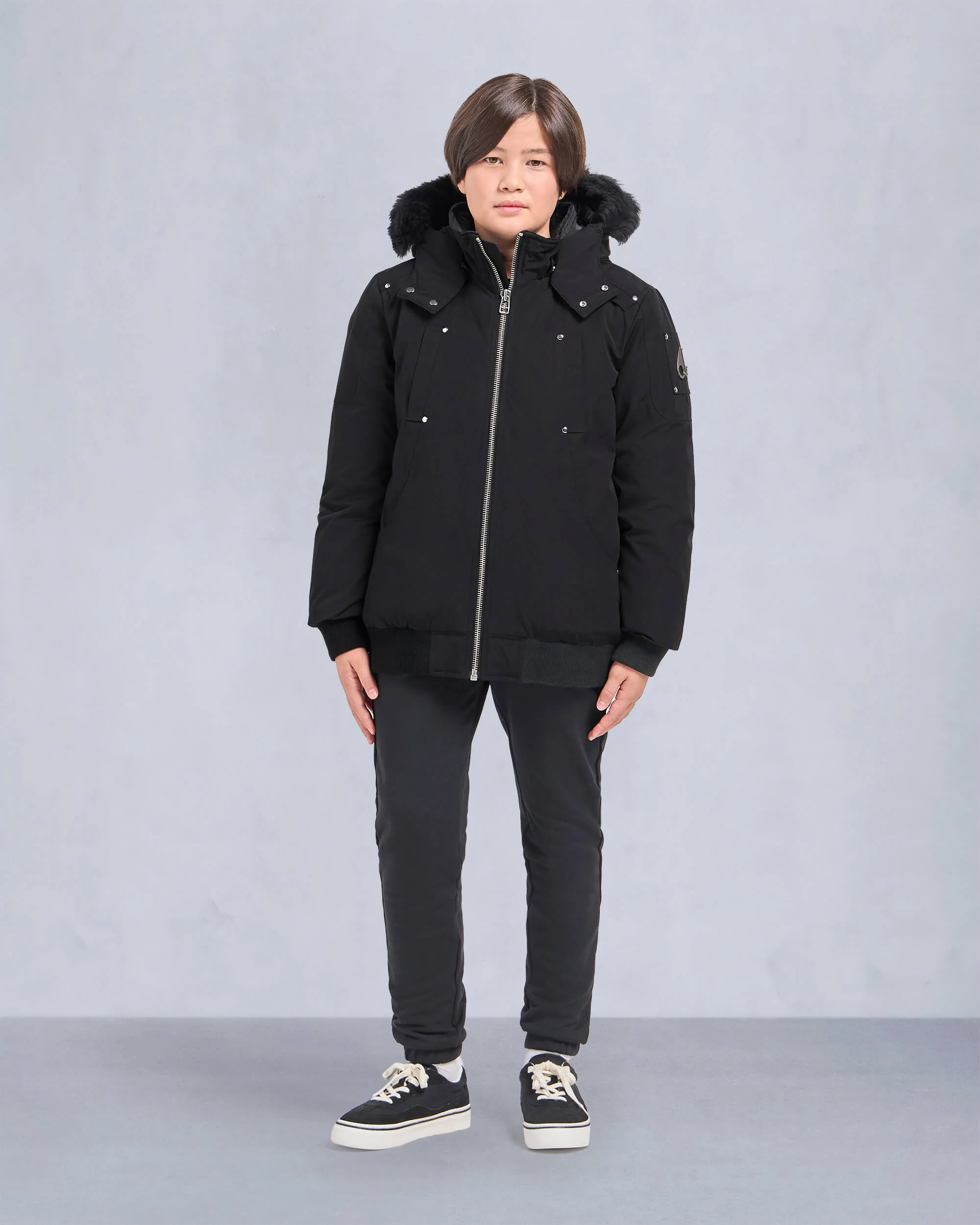 KIDS UNISEX ORIGINAL SHEARLING TRIM BOMBER -MAUVE/ALABASTER