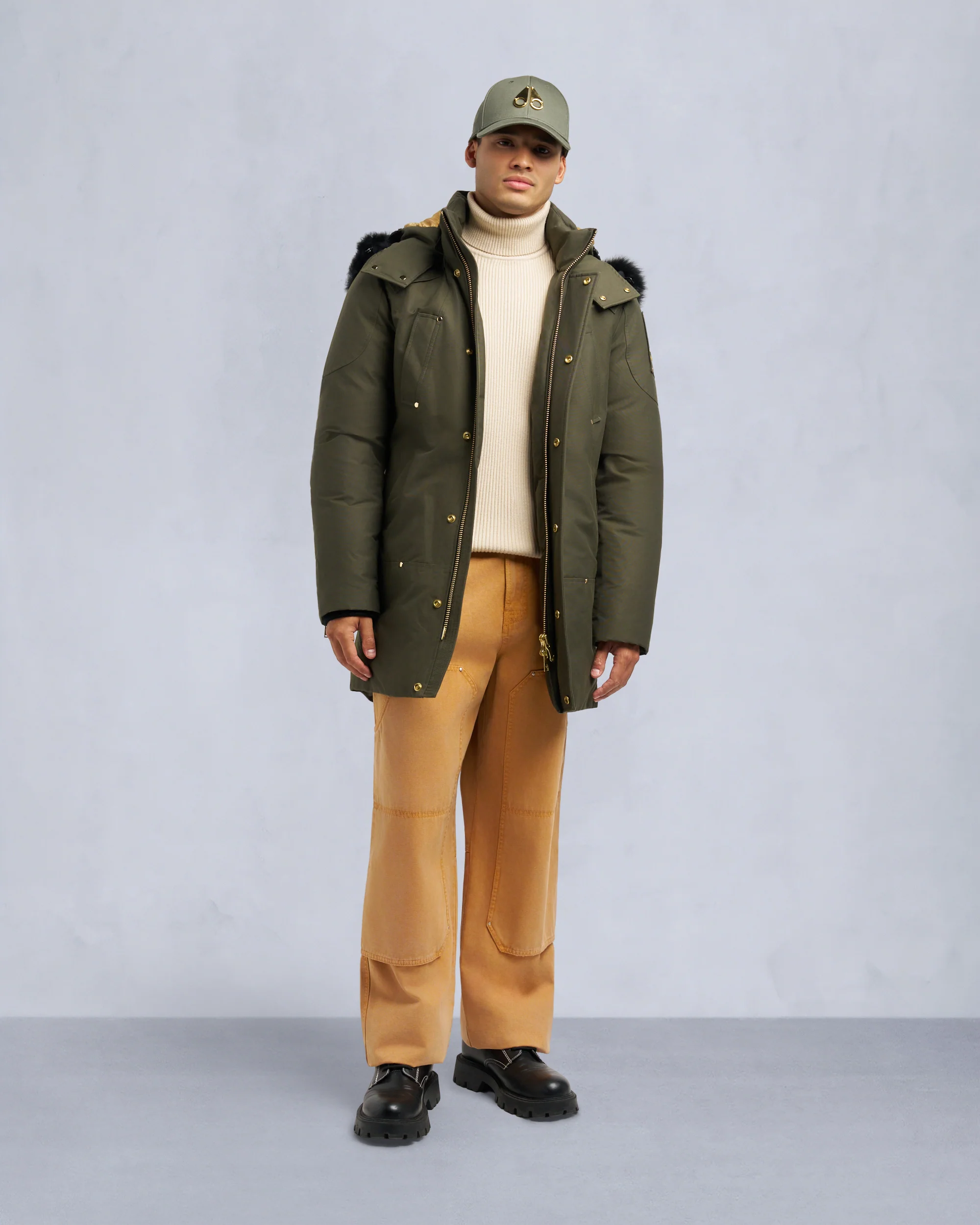 GOLD SERIES SHEARLING TRIM STIRLING PARKA-BLACK/BLACK