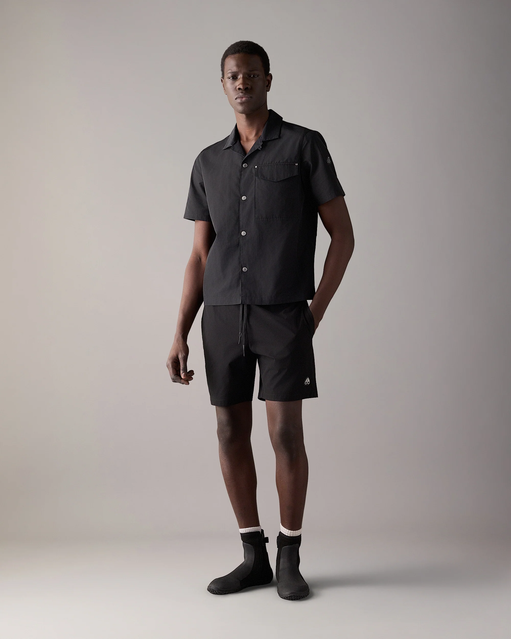 CHARLESBOURG BOWLING SHIRT-BLACK