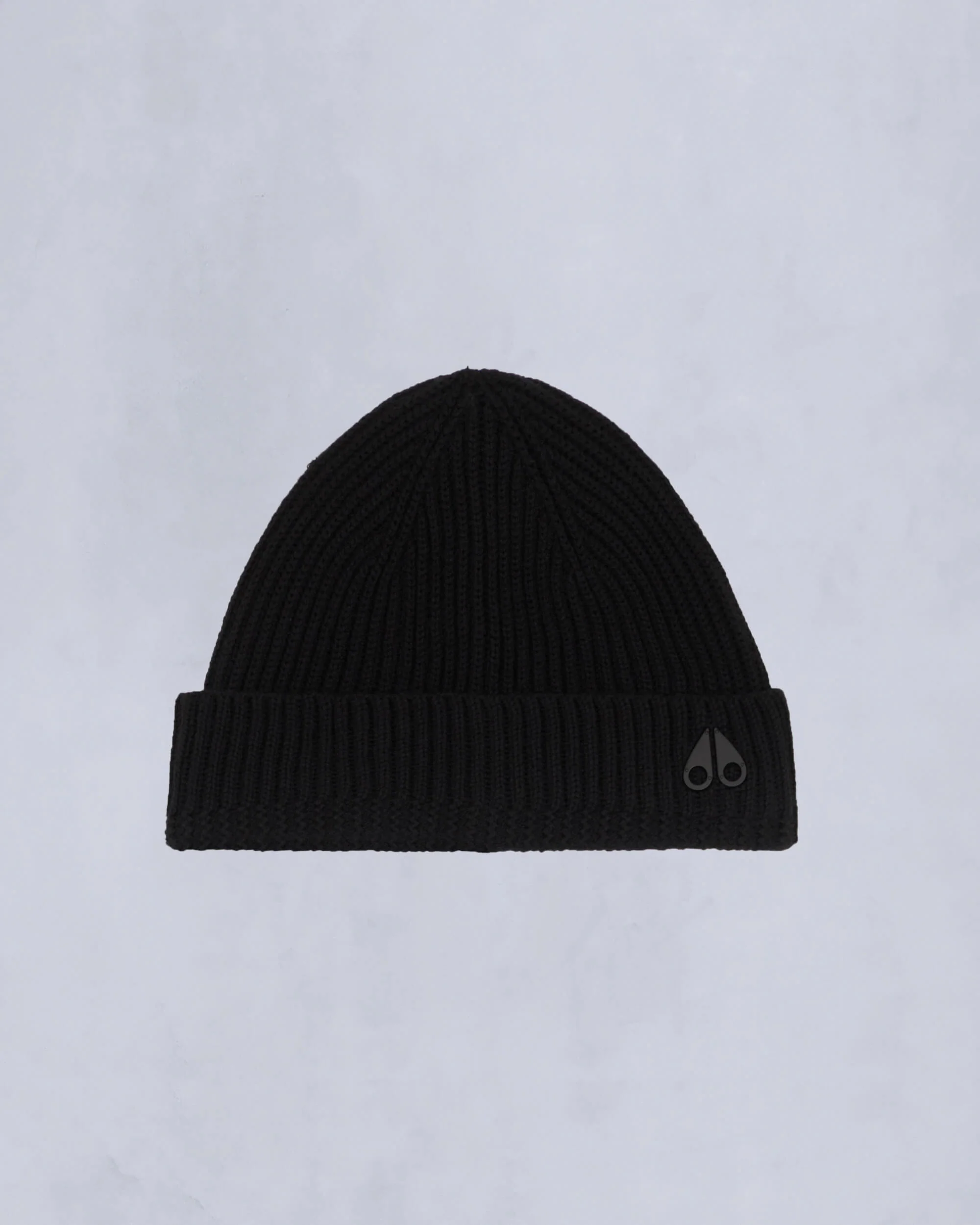 LOGO RIBBED BEANIE-BLACK