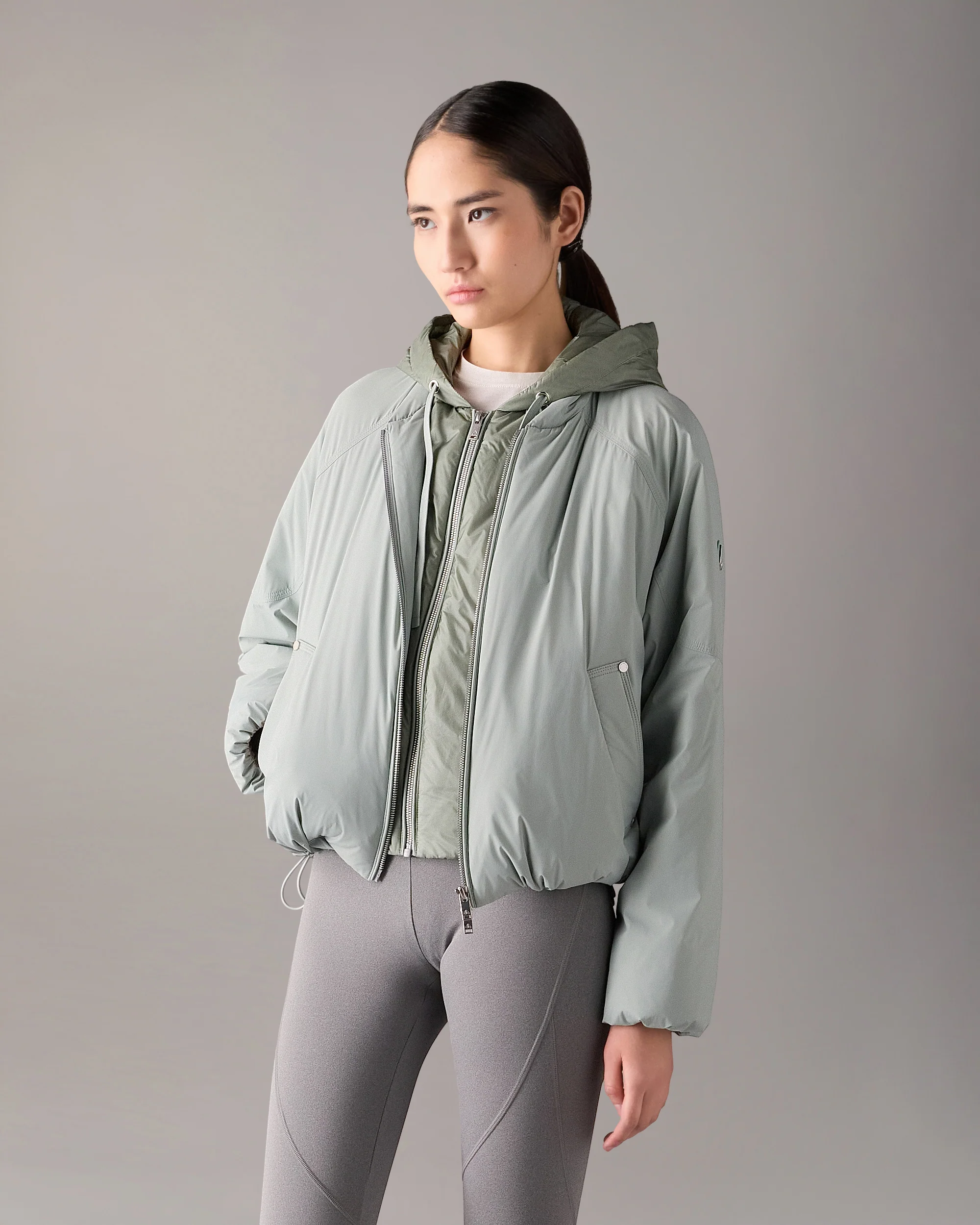 TEGAN DOWN BOMBER JACKET-DUSTY JADE/DUSTY JADE