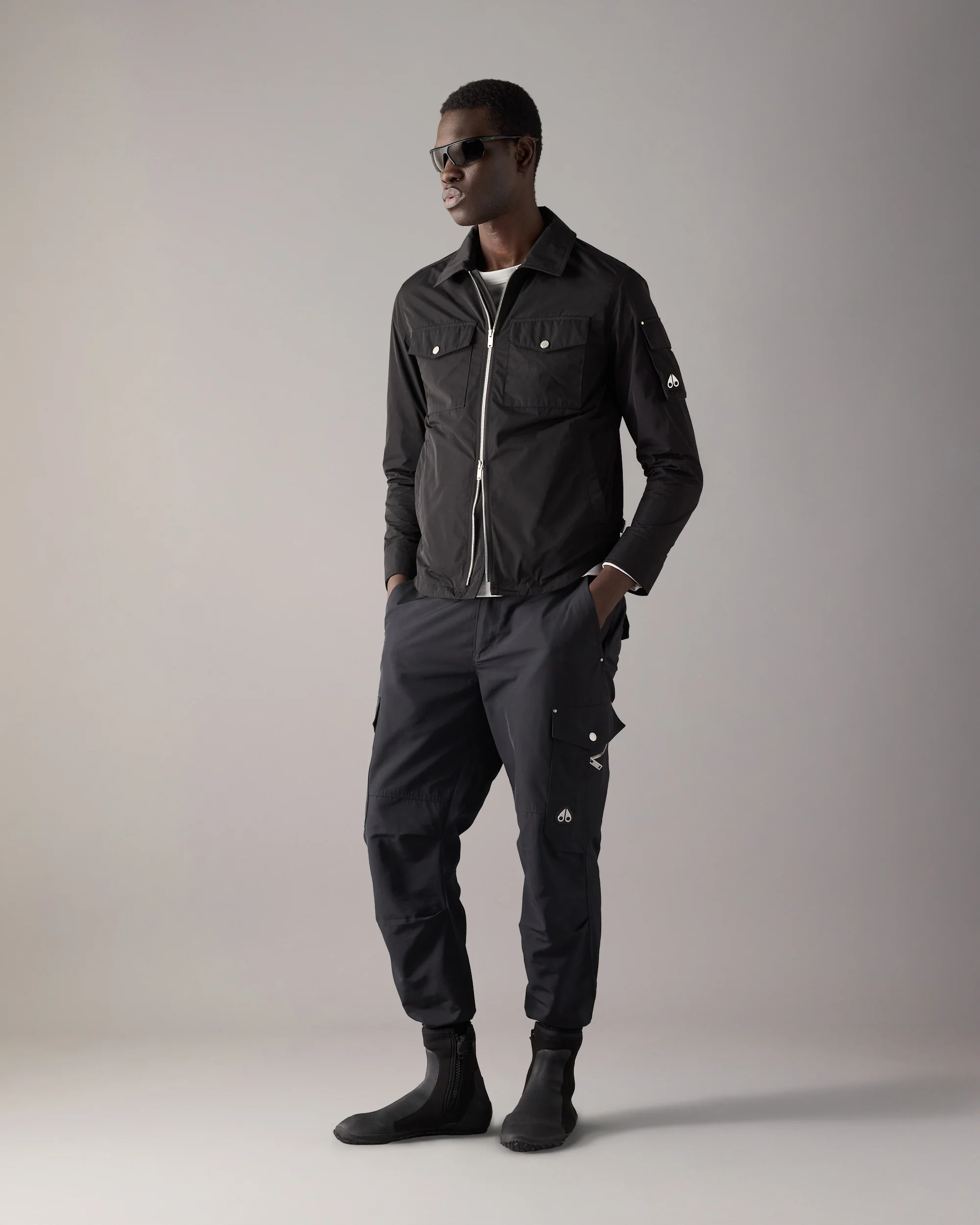 CHARLESBOURG SHIRT JACKET-BLACK