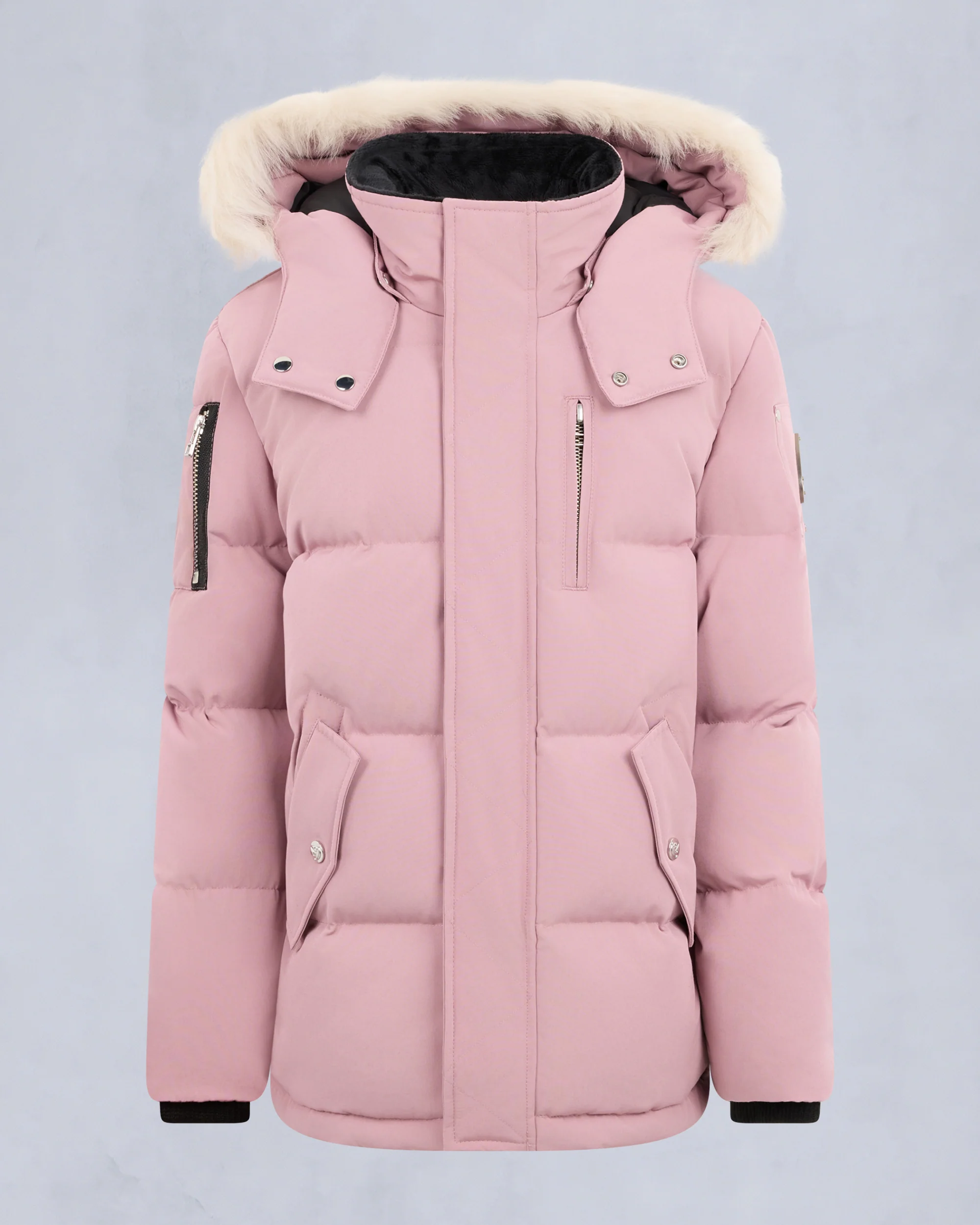 KIDS UNISEX ORIGINAL SHEARLING TRIM 3Q JACKET-MAUVE/ALABASTER