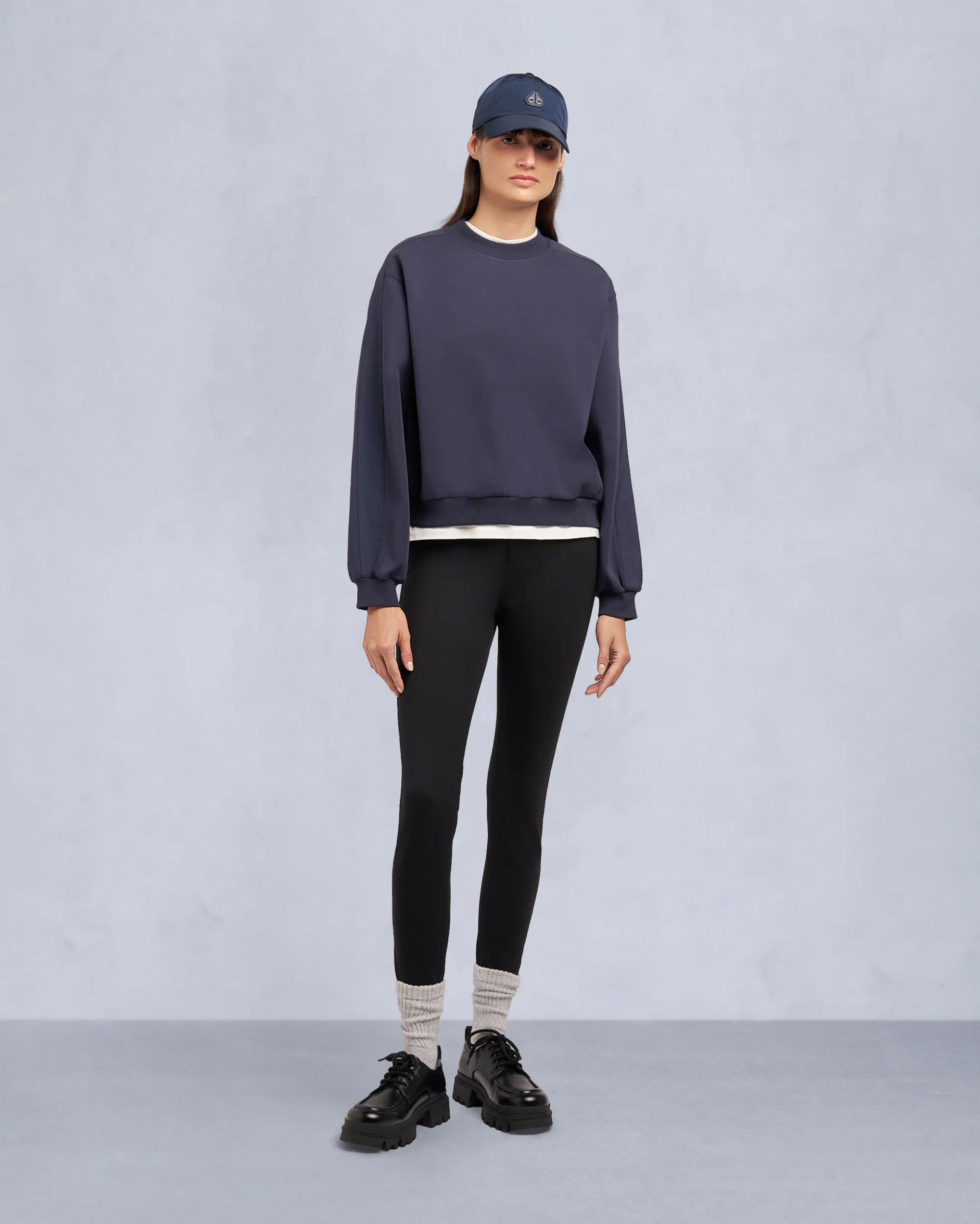 MIX MEDIA CREWNECK SWEATSHIRT-ESPRESSO