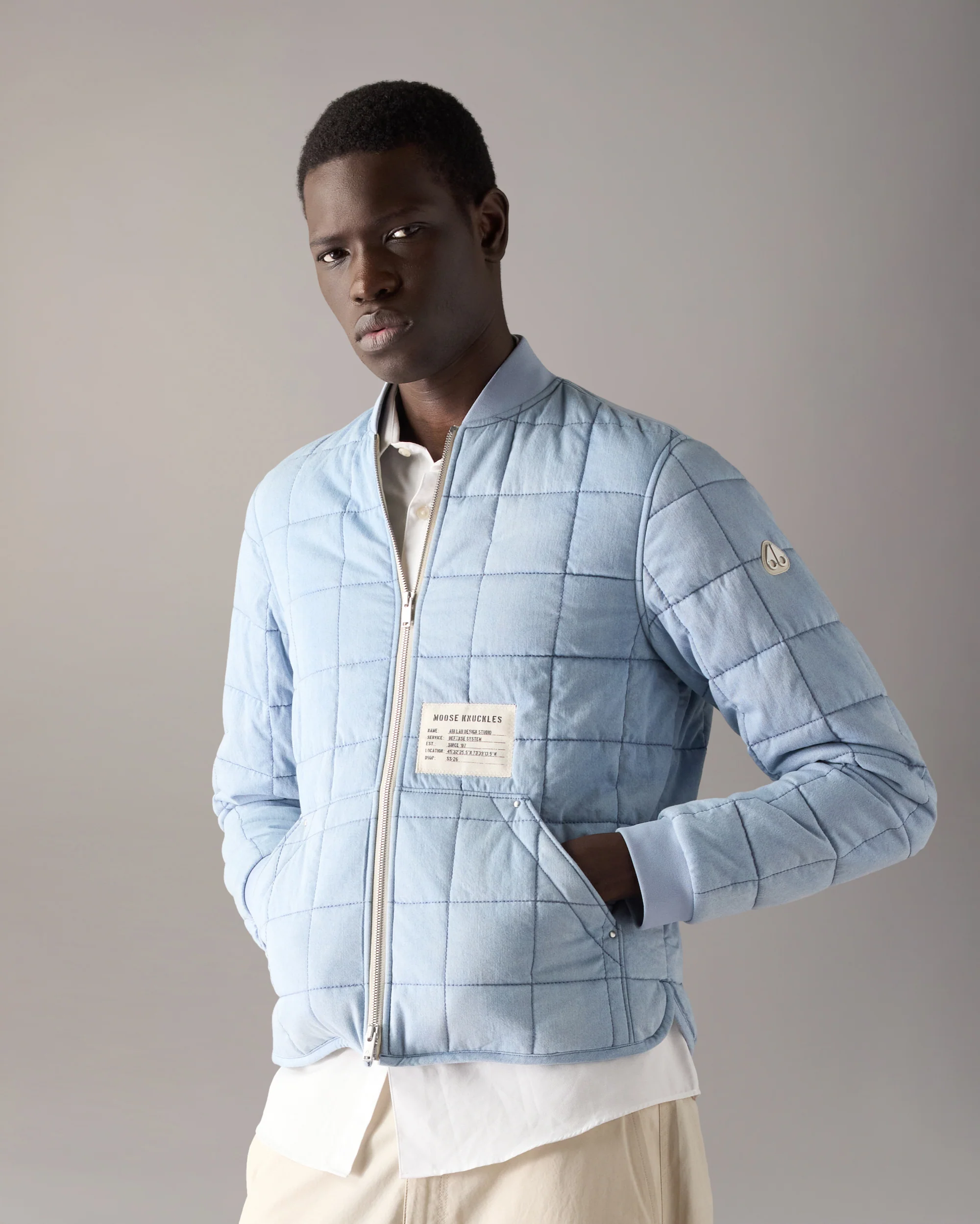TRANSIT LINER DENIM BOMBER JACKET -LIGHT DENIM
