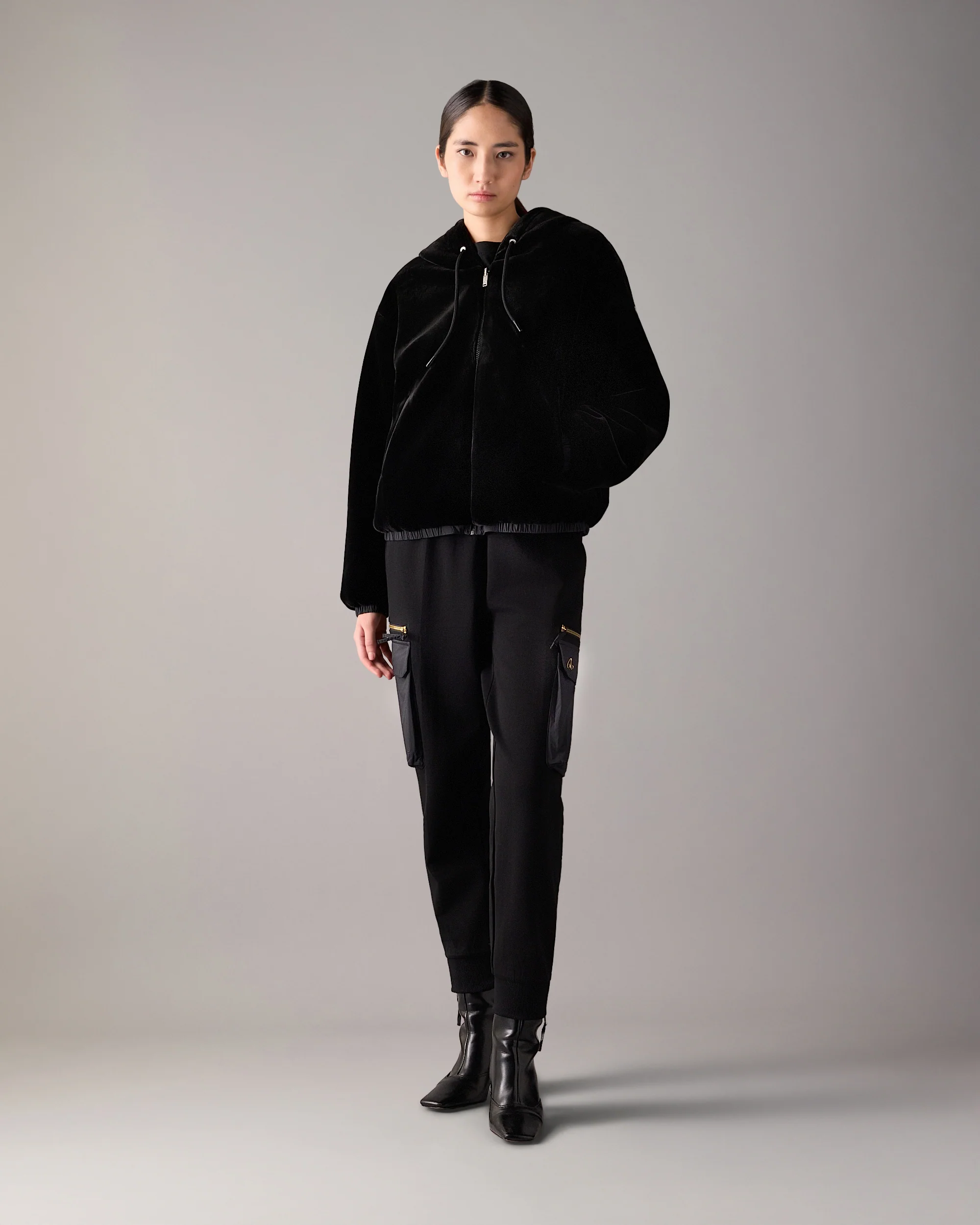 EATON BUNNY REVERSIBLE HOODIE-BLACK/BLACK