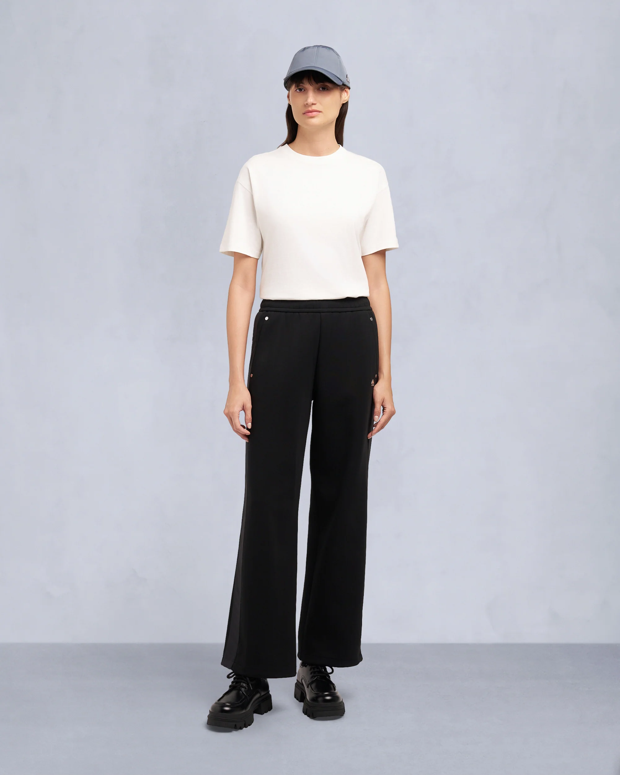 MIX MEDIA WIDE LEG PANT-ESPRESSO
