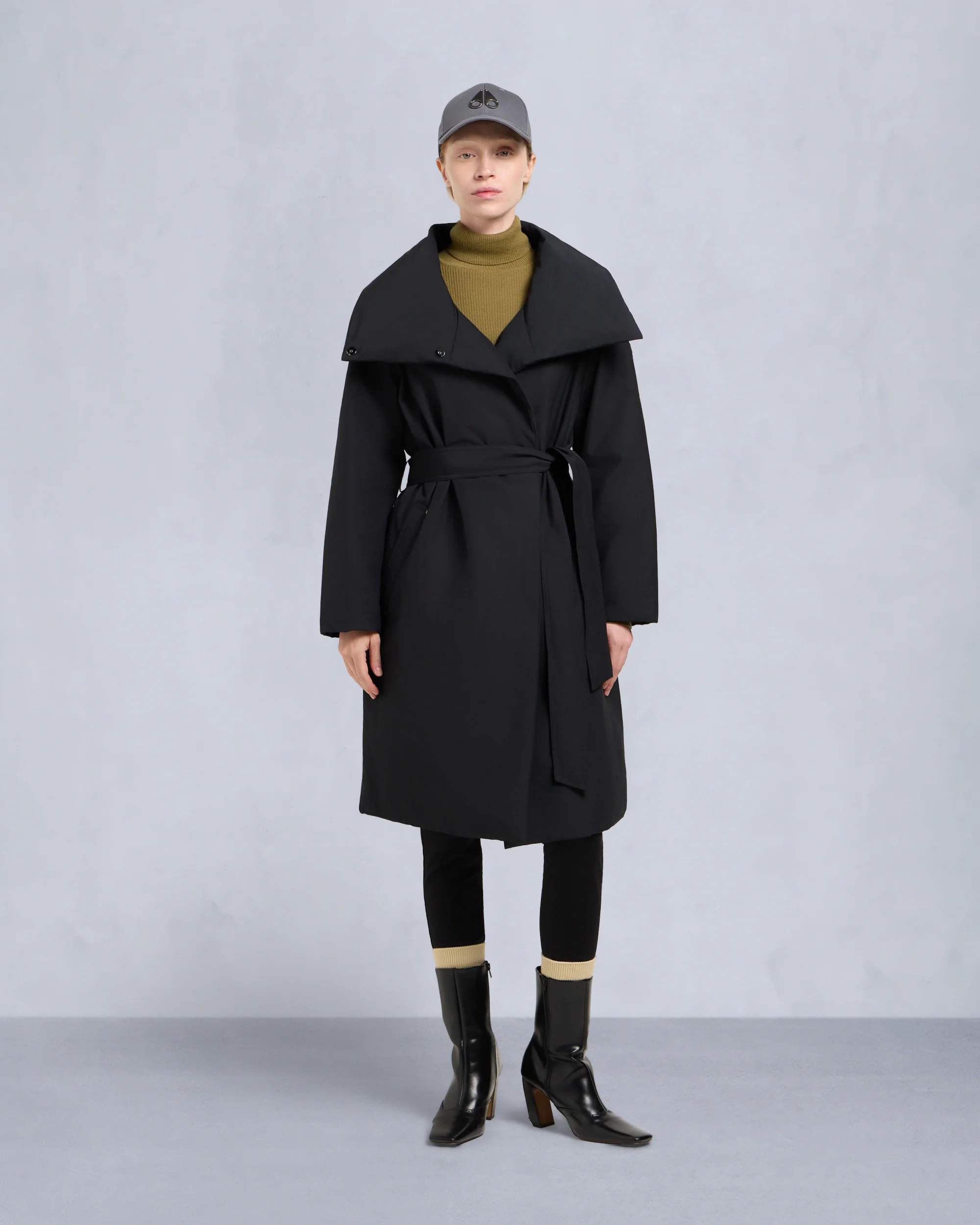 LONDSDALE LONG WRAP JACKET-ESPRESSO