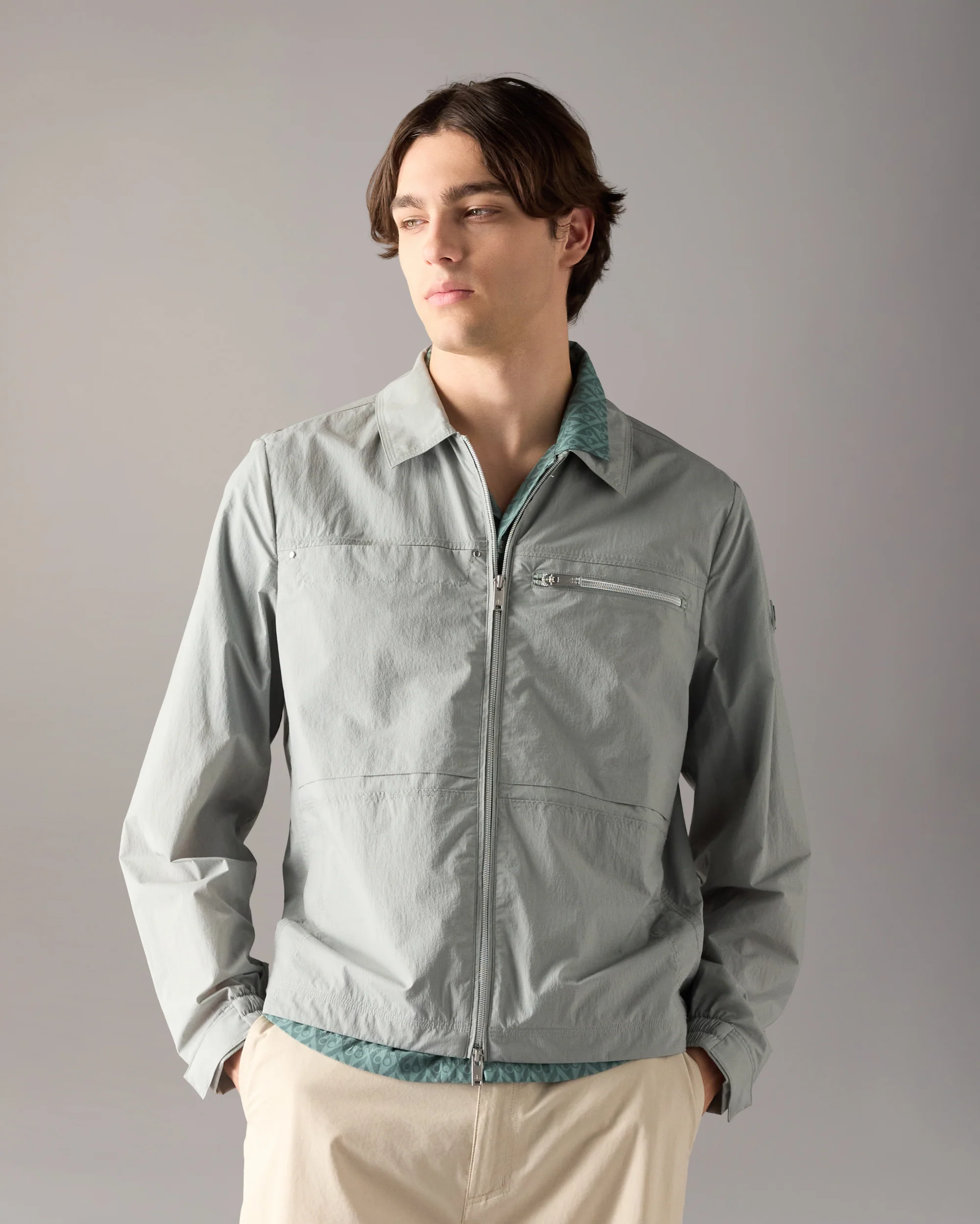 TOP FLIGHT SHIRT JACKET-DUSTY JADE
