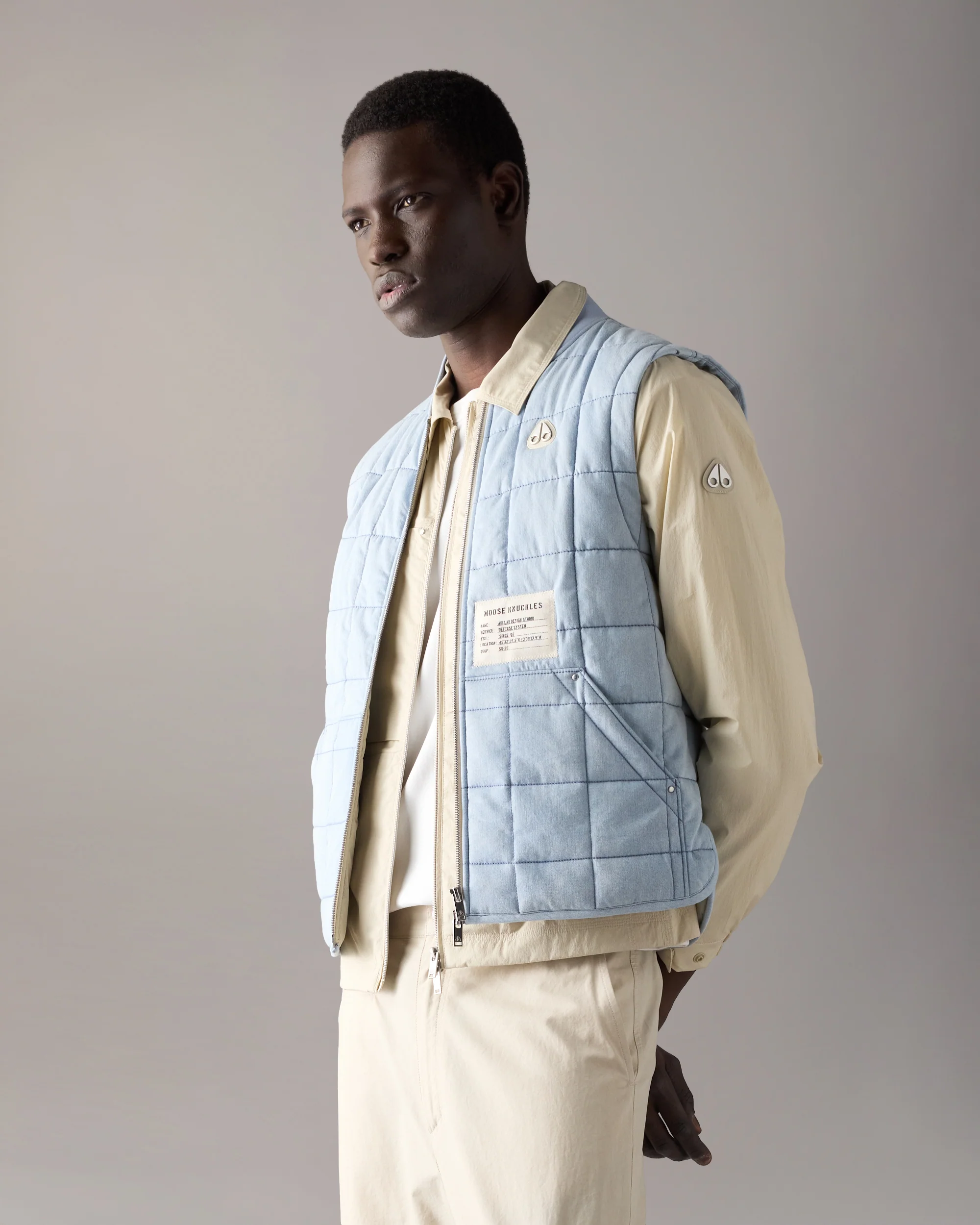 TRANSIT LINER DENIM VEST-LIGHT DENIM