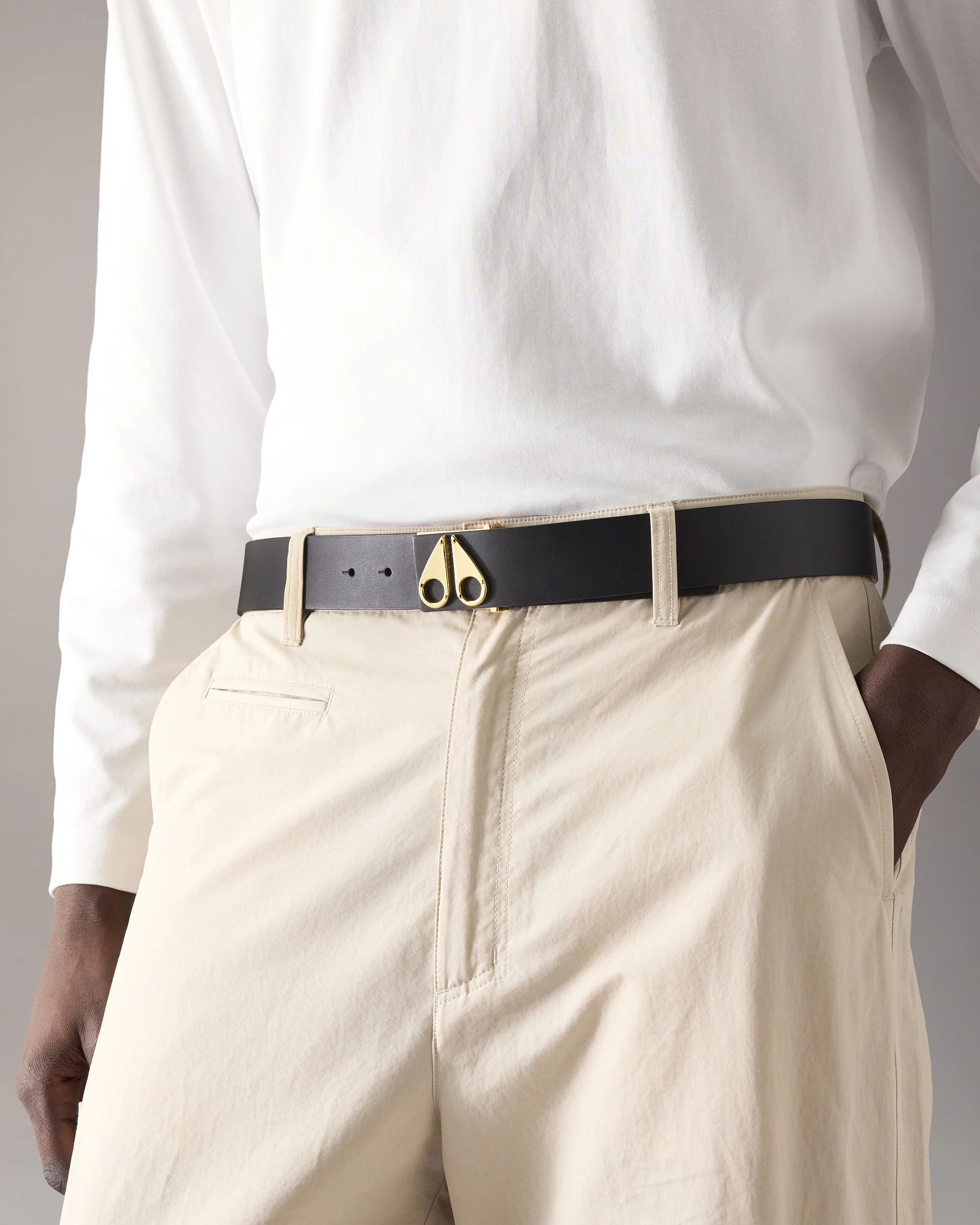 GOLD SERIES LOGO ICON LEATHER BELT-GOLD